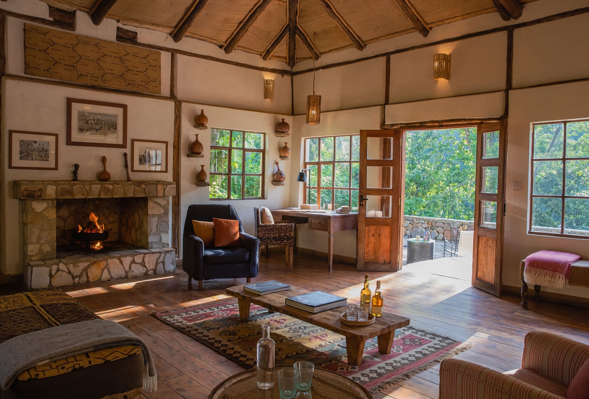 Luxury guest room interior at Bwindi Lodge in Bwindi Impenetrable National Park, Uganda