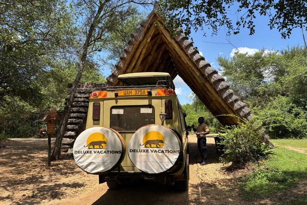 Private safari vehicle and guide on a luxury safari in Uganda
