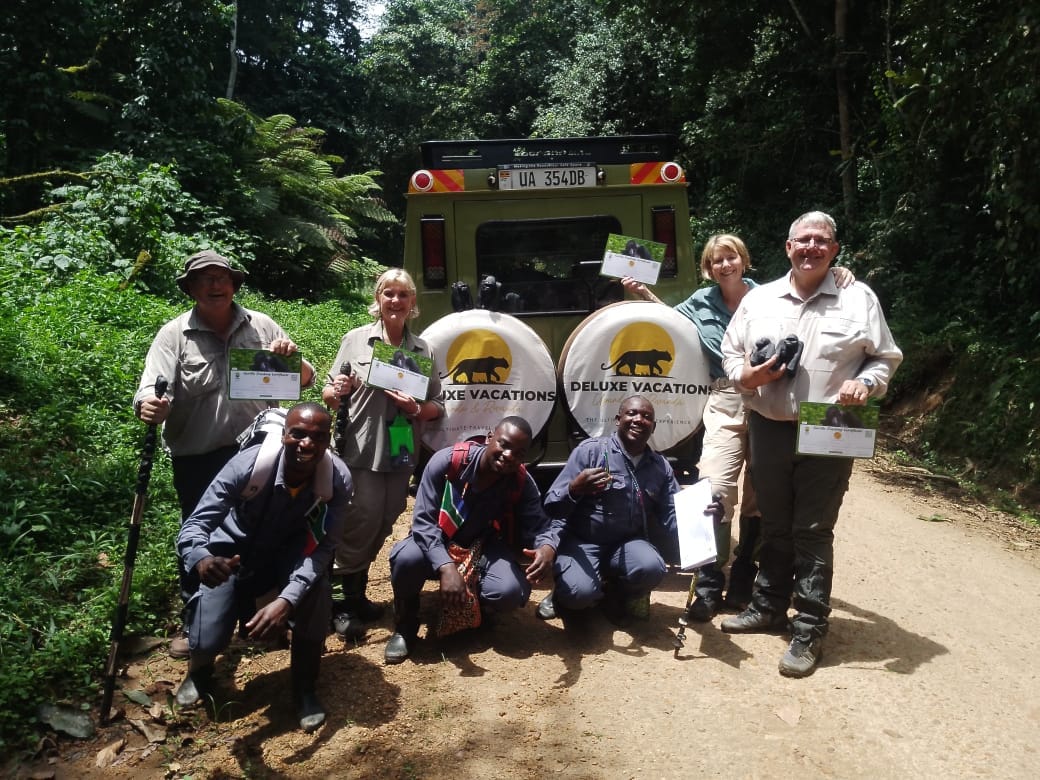 Safari guests in Uganda during a meaningful travel experience combining wildlife, community connection, and purpose-led safari travel